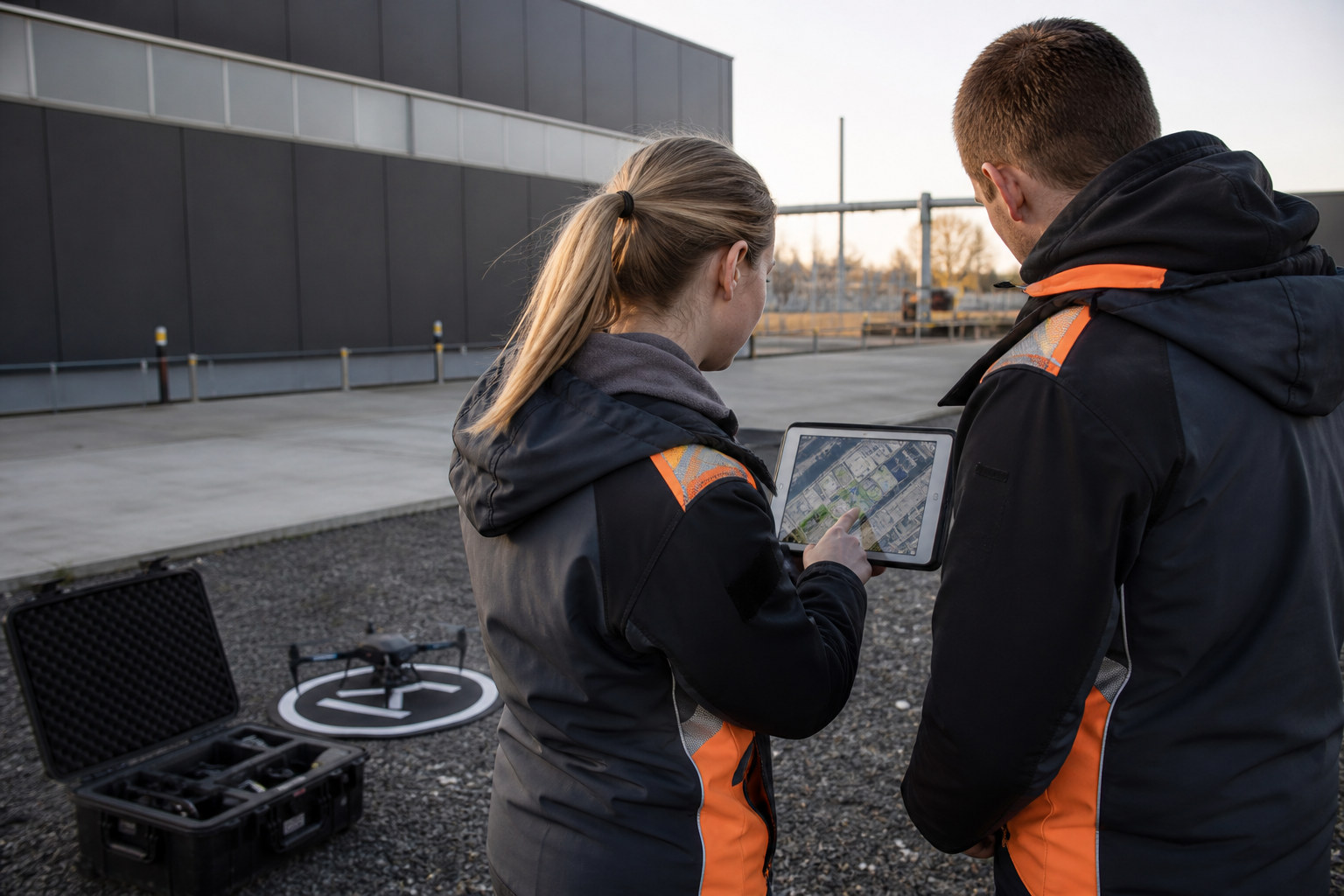 Twee VYNDIS-professionals bespreken een vluchtplan